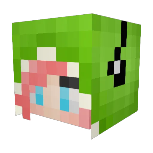 PurplePandasX Minecraft avatar head, 3D render