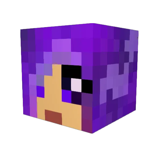 PurplePunchAU Minecraft avatar head, 3D render