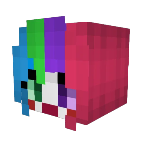 PurplePutty Minecraft avatar head, 3D render