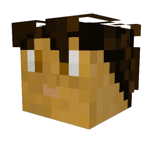 PurpleQat Minecraft avatar head, 3D render