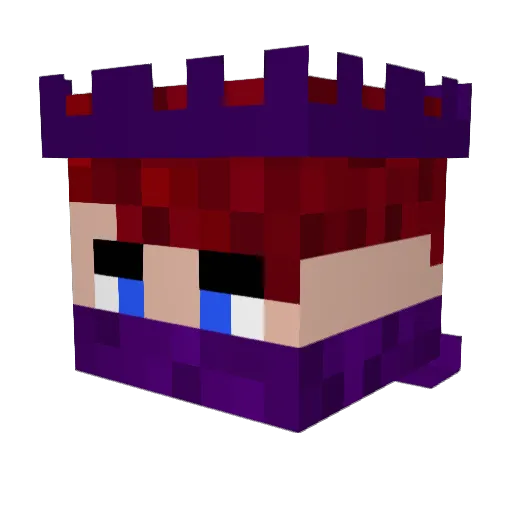 PurpleReaper10 Minecraft avatar head, 3D render