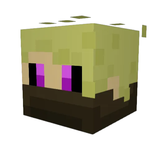 PurpleReveries Minecraft avatar head, 3D render