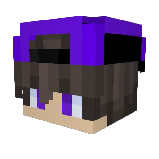 PurpleReyx Minecraft avatar head, 3D render