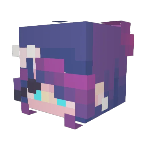 PurpleRose12 Minecraft avatar head, 3D render
