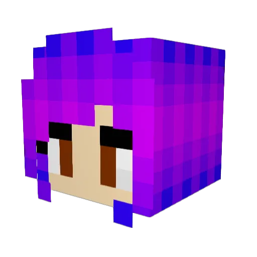 PurpleRose47 Minecraft avatar head, 3D render