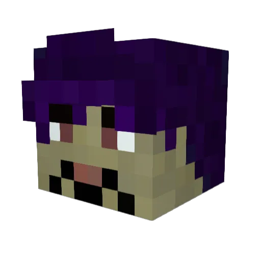 PurpleSailor Minecraft avatar head, 3D render