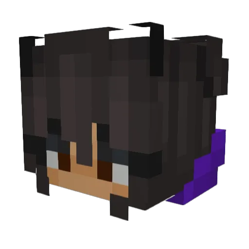 PurpleSapphire6 Minecraft avatar head, 3D render