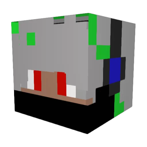 PurpleSharky Minecraft avatar head, 3D render