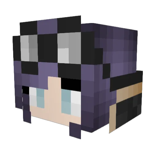 PurpleSpazz421 Minecraft avatar head, 3D render
