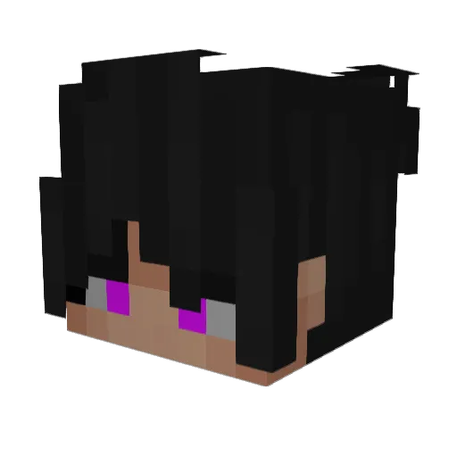 PurpleTinyLegs Minecraft avatar head, 3D render