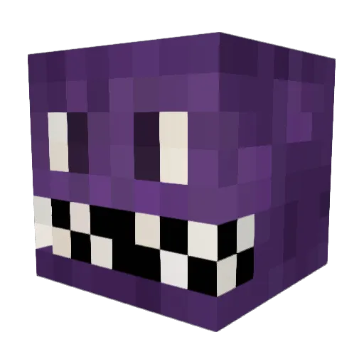 PurpleWhy Minecraft avatar head, 3D render