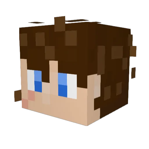 PurpleWolf2 Minecraft avatar head, 3D render
