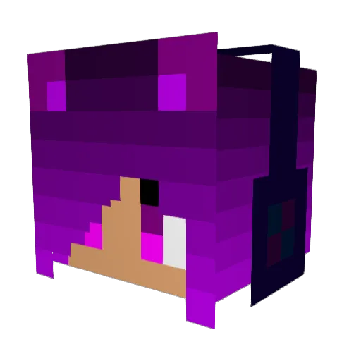 PurpleWolf678 Minecraft avatar head, 3D render