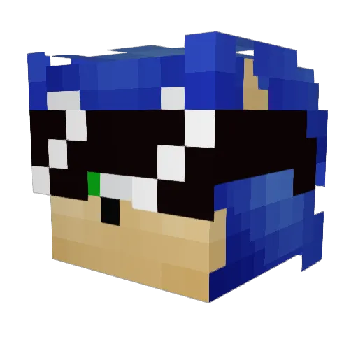 PurpleWyngs Minecraft avatar head, 3D render