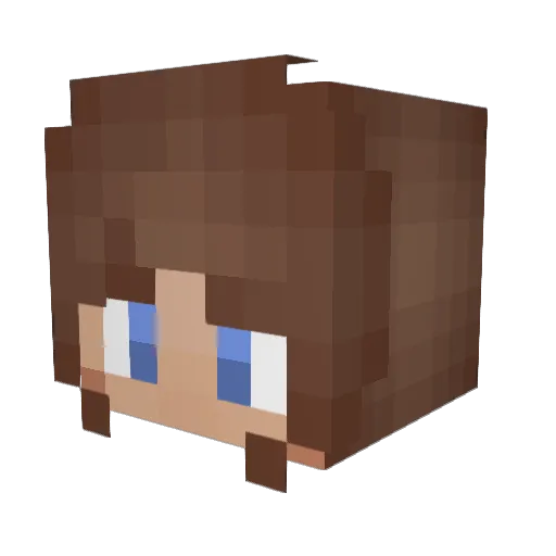 PurpleYellyBean Minecraft avatar head, 3D render