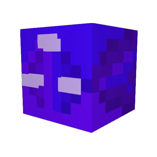 PurpleZW Minecraft avatar head, 3D render