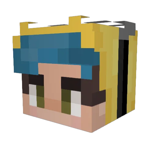 PurpleZesty Minecraft avatar head, 3D render