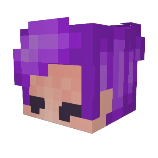 Purple_01_07 Minecraft avatar head, 3D render