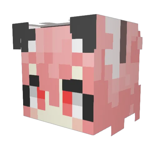 Purple_Blue Minecraft avatar head, 3D render
