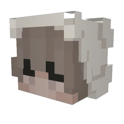 Purple_Din0 Minecraft avatar head, 3D render
