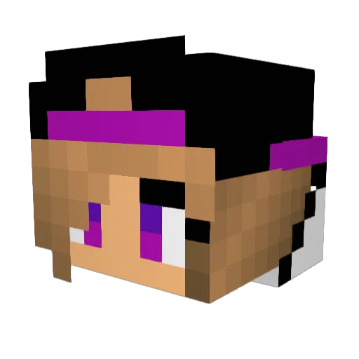 Purple_Ina Minecraft avatar head, 3D render