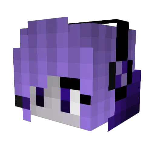 Purple__Axolotl Minecraft avatar head, 3D render