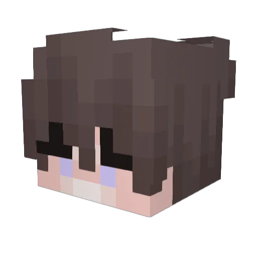 Purple_pixel_ Minecraft avatar head, 3D render