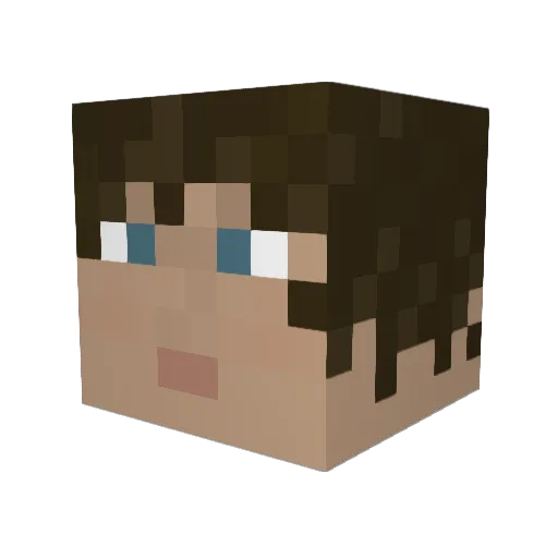 Purpleberrys Minecraft avatar head, 3D render