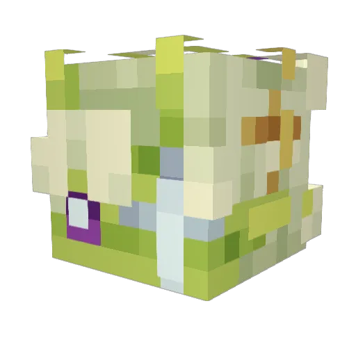 Purpled Minecraft avatar head, 3D render