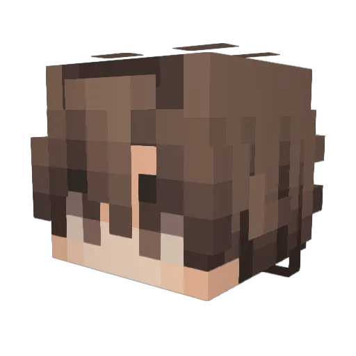 Purpleda Minecraft avatar head, 3D render