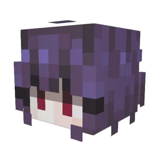 Purpledead Minecraft avatar head, 3D render