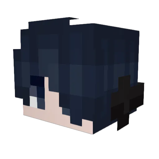 PurpleflameV Minecraft avatar head, 3D render