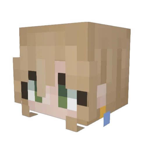 Purplegeologist Minecraft avatar head, 3D render