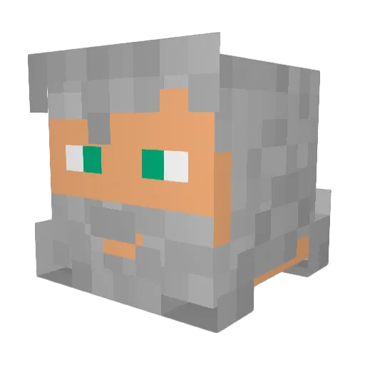 Purpleh Minecraft avatar head, 3D render