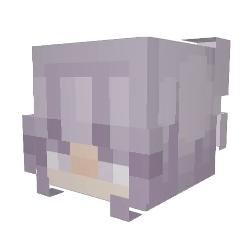 Purplekittigirl Minecraft avatar head, 3D render
