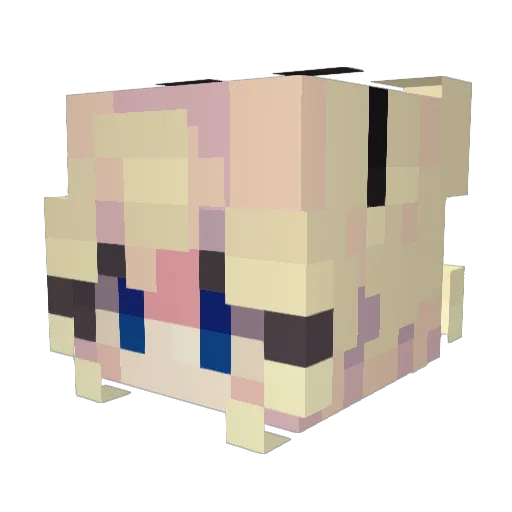 Purpleowlrice Minecraft avatar head, 3D render