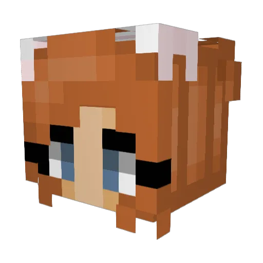 Purplepearl Minecraft avatar head, 3D render