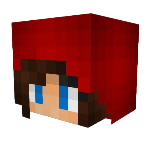 Purplepigette Minecraft avatar head, 3D render