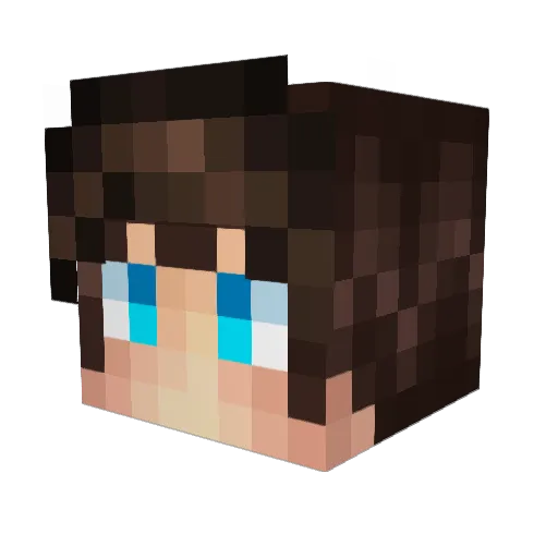 Purpleqs Minecraft avatar head, 3D render