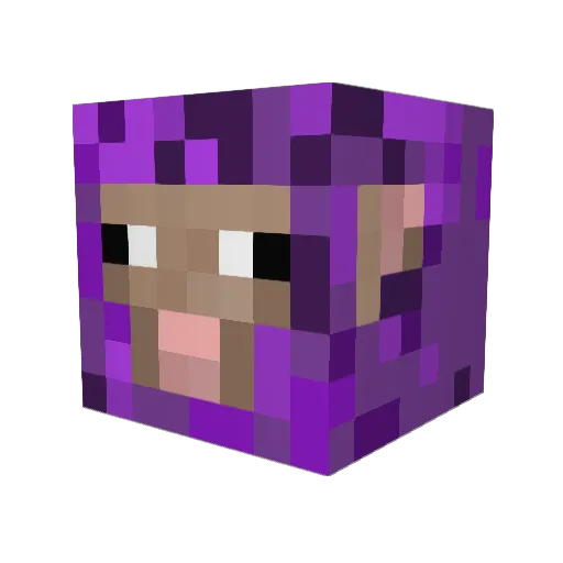 Purplesheepman Minecraft avatar head, 3D render
