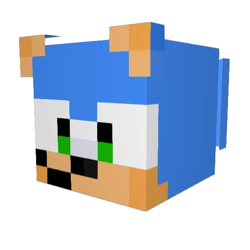 Purplevv Minecraft avatar head, 3D render
