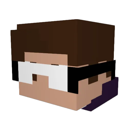 Purplex360 Minecraft avatar head, 3D render