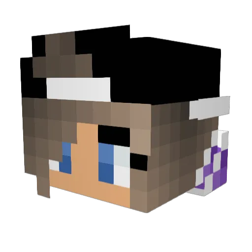 PurplexDragon Minecraft avatar head, 3D render