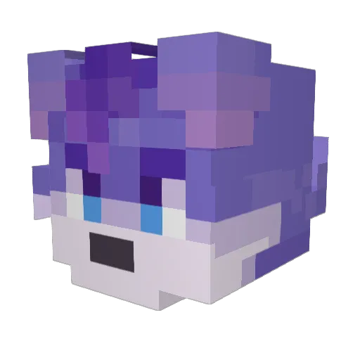 Purplexe93 Minecraft avatar head, 3D render