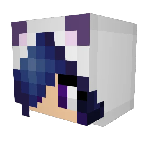 Purpleyez Minecraft avatar head, 3D render