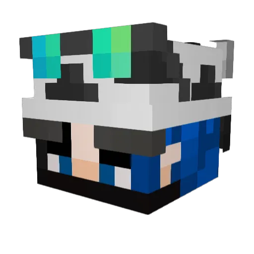 PurplezadaMDM Minecraft avatar head, 3D render