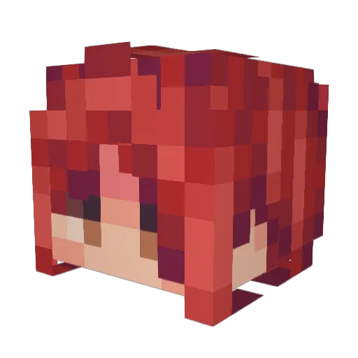 Purplfied_ Minecraft avatar head, 3D render
