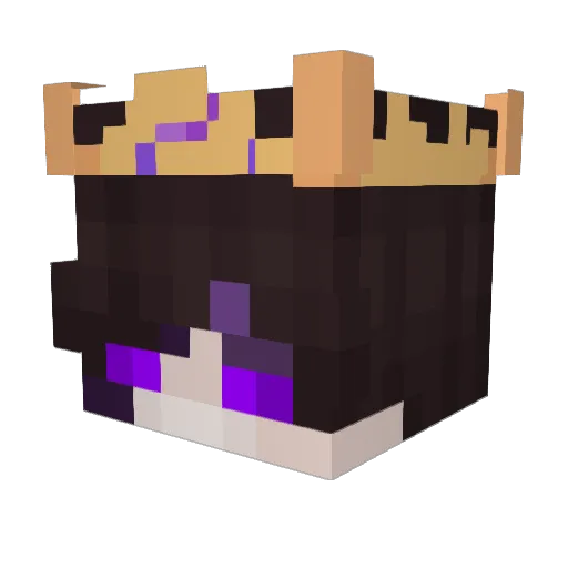 Purplifyed Minecraft avatar head, 3D render