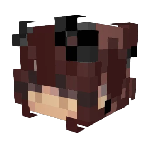 Purplish_live Minecraft avatar head, 3D render