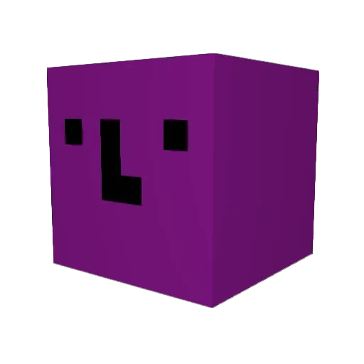 Purplore Minecraft avatar head, 3D render